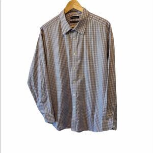 MENS HUDSON ROOM Purple Plaid EgyptianCotton Shirt